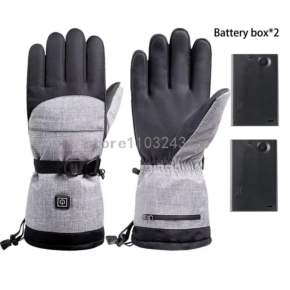 Heated Gloves Women Men Winter Warm Battery Case Heated Gloves Touch Screen Waterproof Skiing Heated Rechargeable Gloves