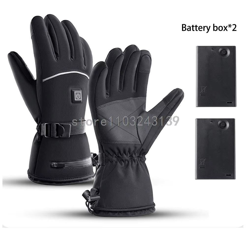 Heated Gloves Women Men Winter Warm Battery Case Heated Gloves Touch Screen Waterproof Skiing Heated Rechargeable Gloves